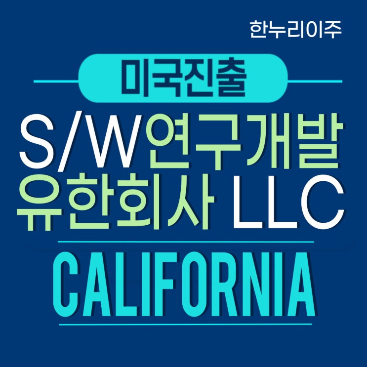  캘리포니아주 LLC 소프트웨어 연구개발 미국법인설립 진행