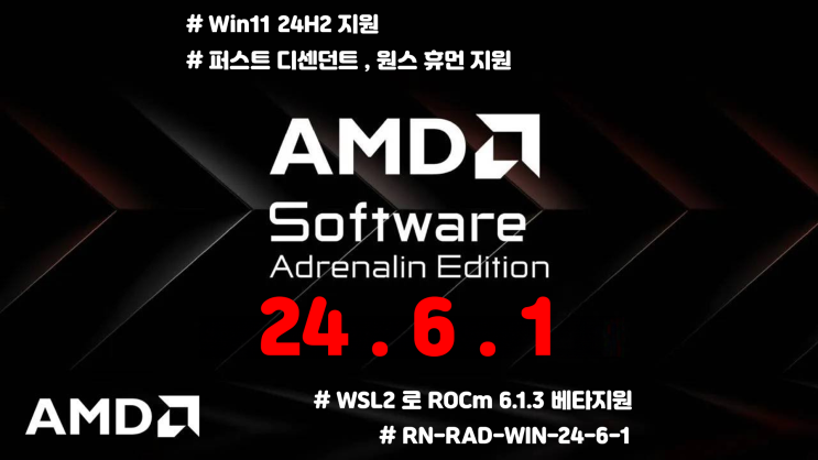  AMD 아드레날린 24.6.1 드라이버 / 퍼스트 디센던트 원스휴먼