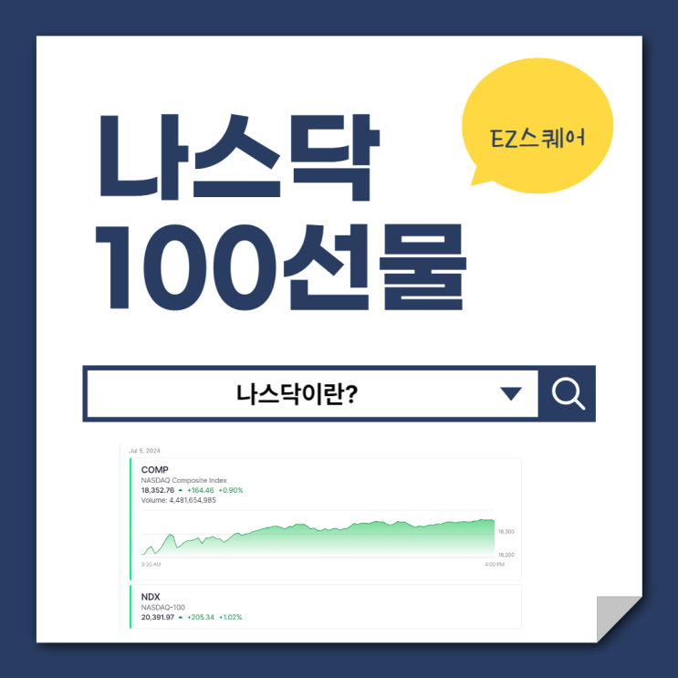  나스닥 100선물 지수 거래 뜻 실시간 투자 방법 간단 정리