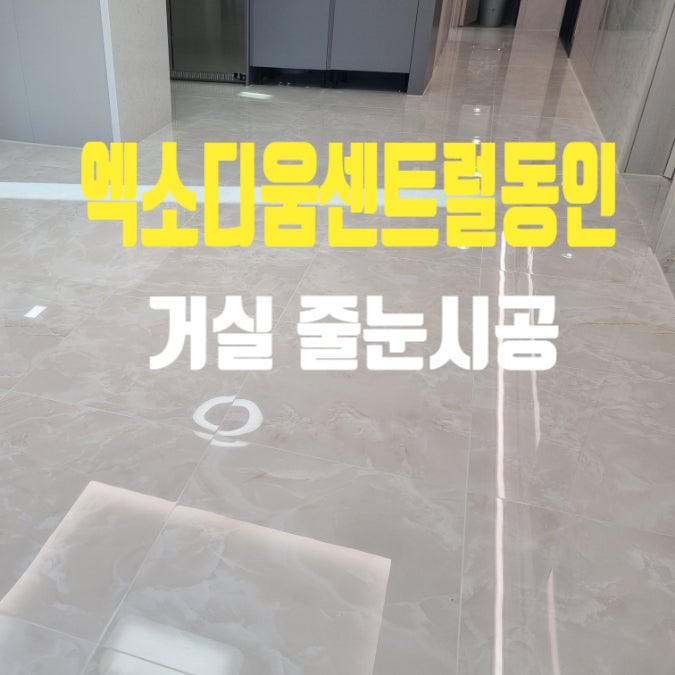  대구 동인3가 엑소디움센트럴동인 거실 폴리싱타일 줄눈 시공