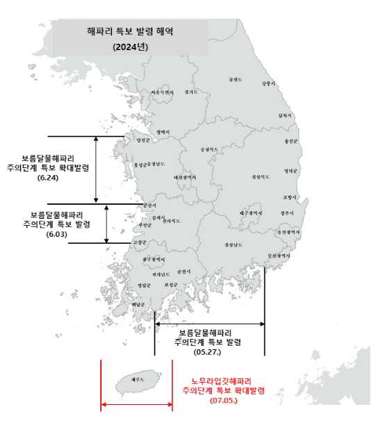 노무라입깃해파리 주의단계 특보 발령 노무라입깃해파리 주의단계 특보 발령