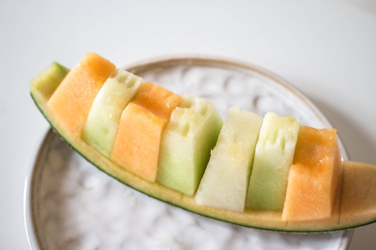 고당도 삼색멜론 칸탈로프멜론 백자멜론 양구멜론 맛 후숙 자르는법