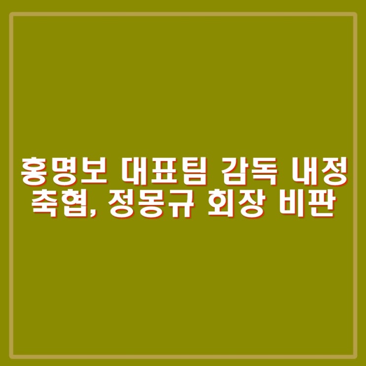 <b>홍명보</b> 축구대표팀 <b>감독</b> 내정. 이천수 발언 재조명. 축구협회... 