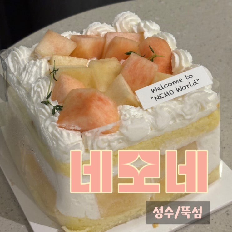  성수동 뚝섬 카페 추천 네모네 신메뉴 복숭아케이크 후기