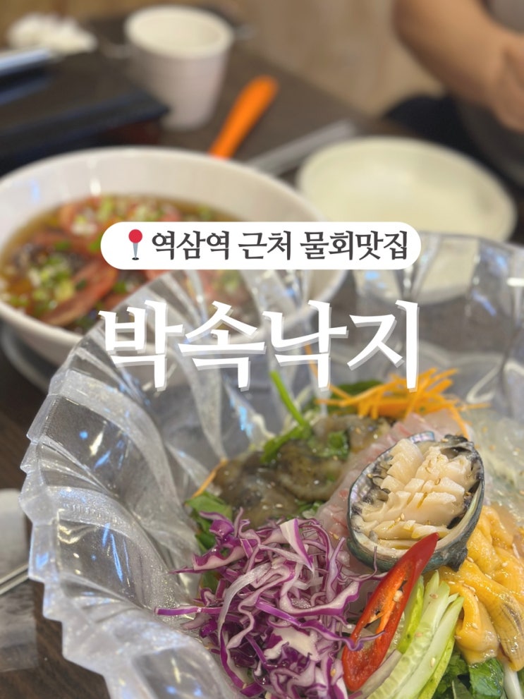  강남물회 맛집, 역삼역 근처 박속낙지