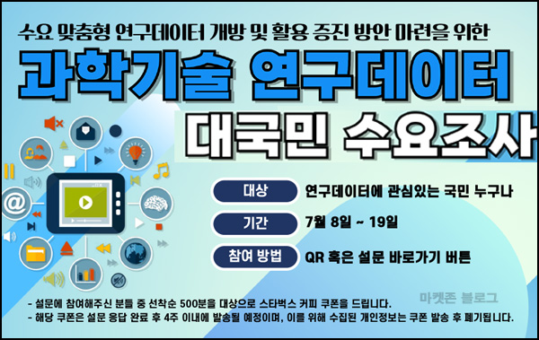 KISTI 과학기술연구데이터 설문조사(커피쿠폰 500명)선착 KISTI 과학기술연구데이터 설문조사(커피쿠폰 500명)선착