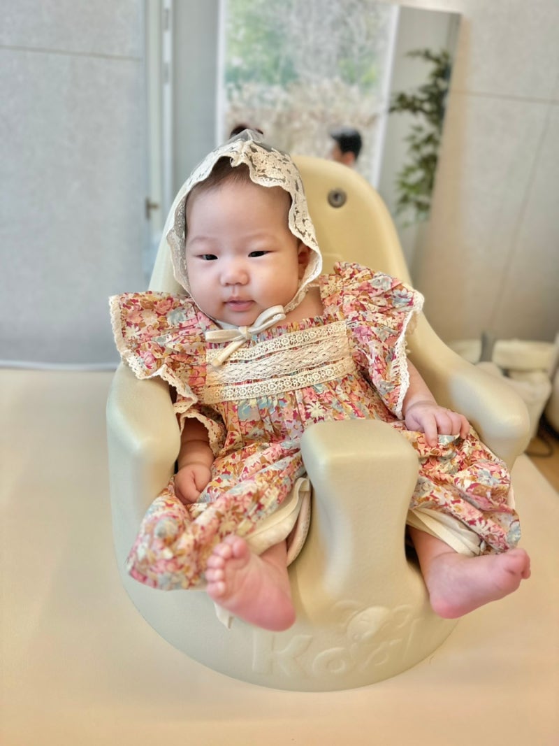 루이스미샤 원피스 사이즈 12m 100일 아기한테 입혀보기 (실패?성공?)