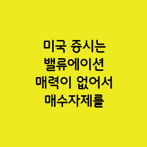  JP 모간이 현재 미국 증시는 밸류에이션 매력이 없어서 매수자제를