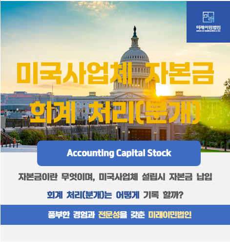  [미래이민법인] 미국사업체에 대한 자본금 납입, 회계 처리는 어떻게 기록할까?(미국E2비자)(자본금의 특징)