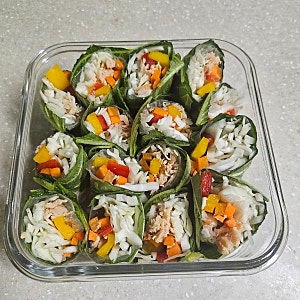사조 안심닭가슴살캔 훈제맛으로 월남쌈 만들기