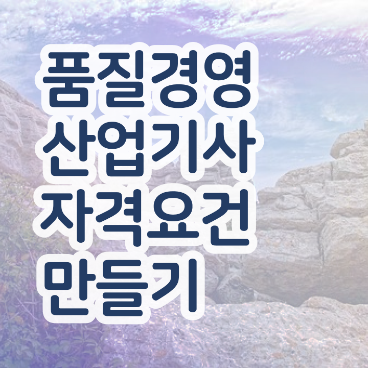  품질경영산업기사 실기 품질경영산업기사 시험응시자격 독학으로 4달 안에 성공한 비법
