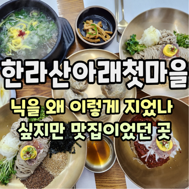  제주도 신화월드 맛집 한라산아래첫마을영농협동조합에서 제주메밀 비비작작면 먹고왔다
