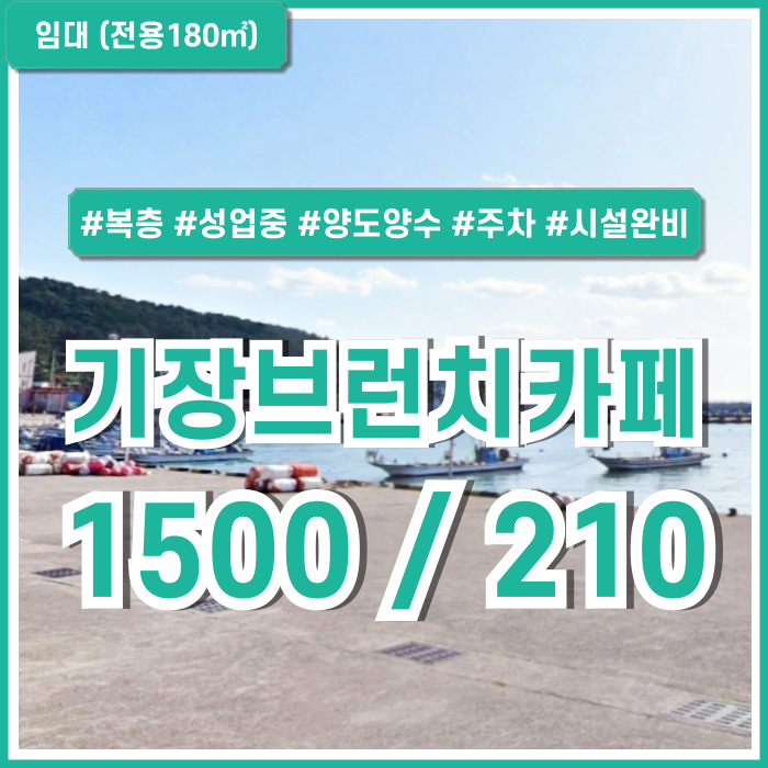  [임대] 기장브런치카페 양도양수 매물 복층 전체 54평 시설완비 성업 중인 일광앞다바 인근 기장카페 주차넉넉 바다전망