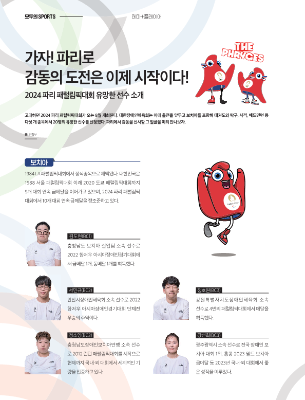2024 파리 <b>패럴림픽</b>, 대한 장애인 체육회가 선정한 유망주와... 
