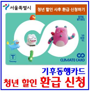  청년할인 환급신청 (ft. 기후동행카드) : 서울시, 단기권, 등록, 충전, 구매, 티머니, 19세, 30일만기사용, 일반권, 8월5일, 정지환불, 카드삭제, 본인인증, 6개월