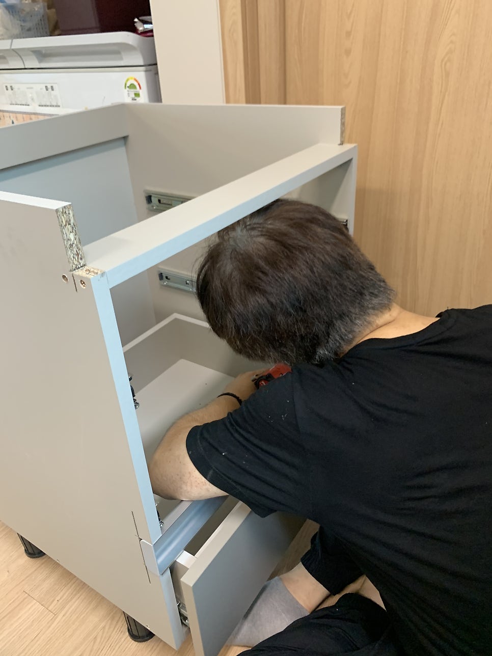 싱크대 하부장 식기세척기 철거 서랍장 설치