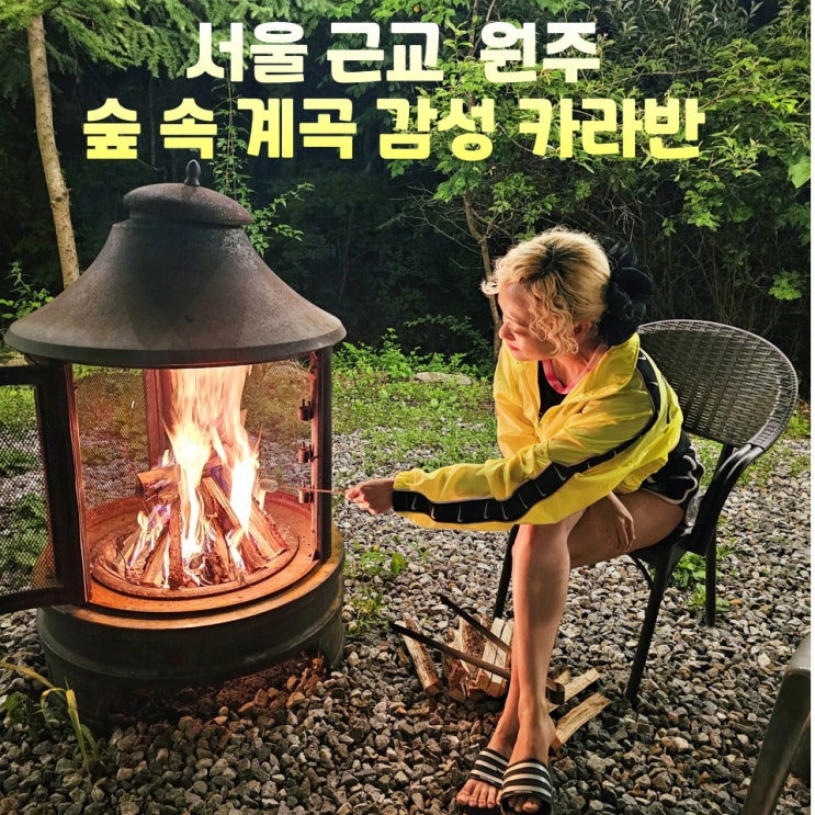  서울 근교 원주 피노키오숲 감성 카라반 계곡 옆