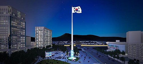 <b>오세훈</b>, <b>광화문</b>광장 '100m <b>태극기</b>' 없던 일로..."원전 재검토"