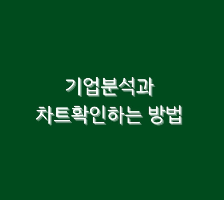  기업분석과 차트확인하는 방법