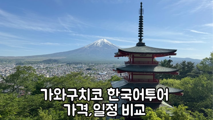  가와구치코 한국어투어 가격, 일정 비교하기