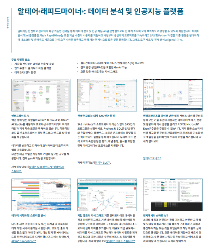  Altair Data Analytics 및 인공지능 솔루션
