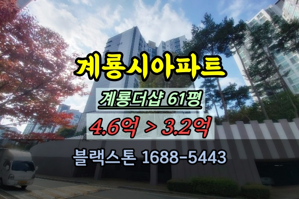  계룡시아파트 경매 계룡더샵 61평 시세대비 저렴한 감정