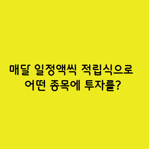  매달 일정액씩 적립식으로 어떤 종목에 투자를?