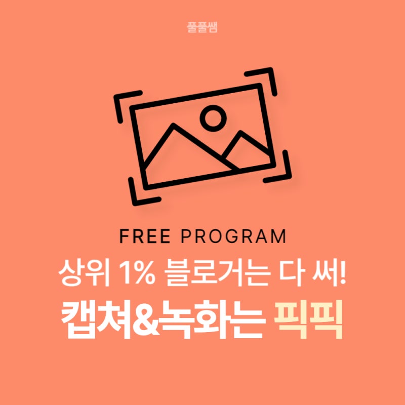픽픽 사용법 - 화면캡쳐프로그램 다들 극찬해