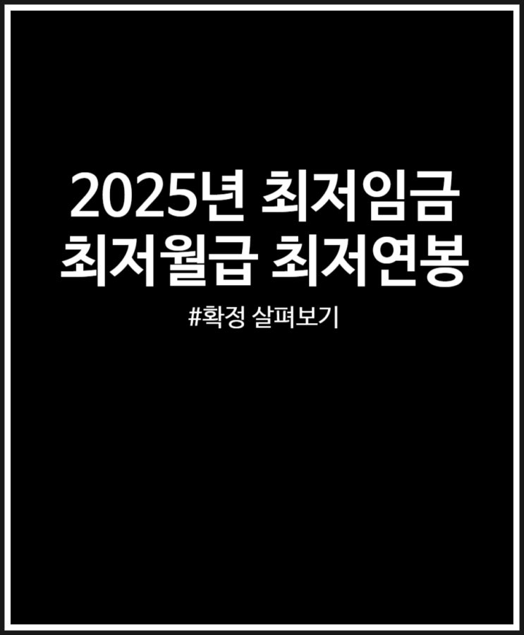  2025년 최저임금 세전 세후 최저월급 최저연봉 확정이네요 (feat. 내년 미리 살펴보기)