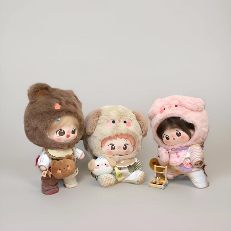  20cm 귀여운 아기 동물 세트 인형옷 아이돌인형옷