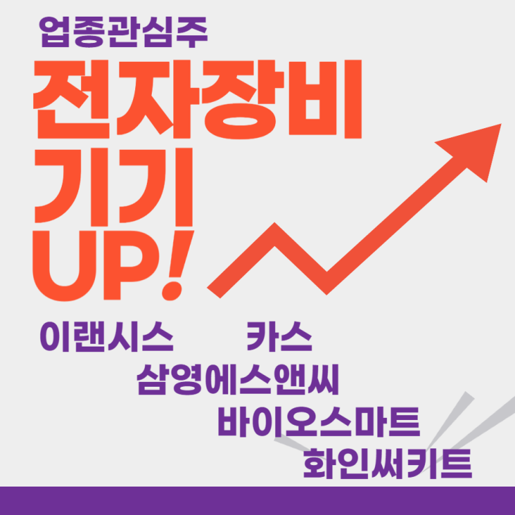  업종주도주 - 전자장비기기(이랜시스,삼영에스앤씨,바이오스마트,화인써키트,카스)주도주식 주가 분석 및 미래 투자 전망