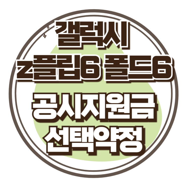  갤럭시z 플립6 폴드6 공시지원금 선택약정 비교 방법