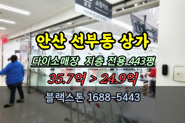  안산 선부동상가 다이소매장 경매 지층 500평대
