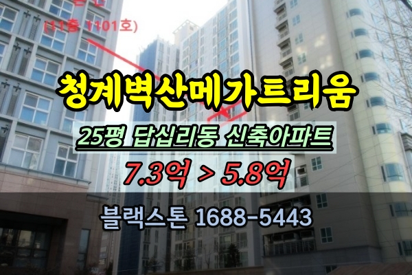  청계벽산메가트리움 경매 25평 답십리 신축아파트 매매