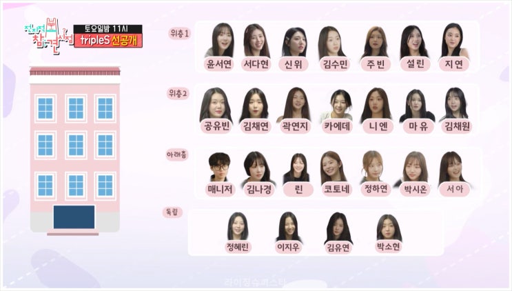  전지적참견시점 트리플에스 전참시 걸그룹 완전체 지방행사 MBC 307회 24인조 스케줄 선발 후발 샵 대형 버스 축구 경기 시축