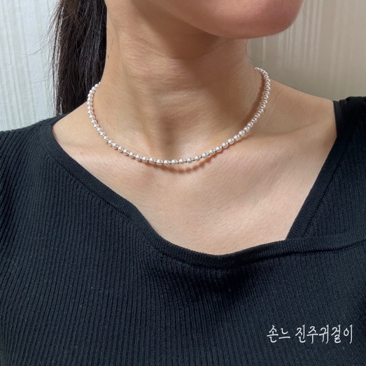  데일리 목걸이 추천 손느 진주목걸이 여성스러운 분위기 더해줌