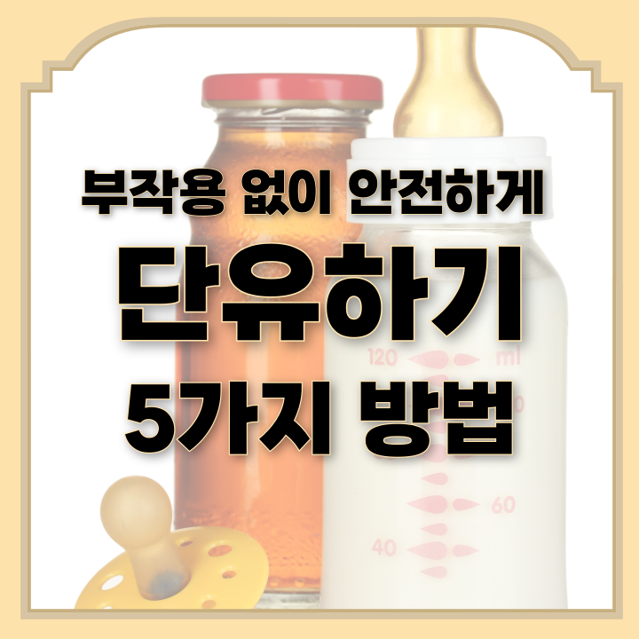  부작용 없이 안전하게 단유하기 5가지 방법