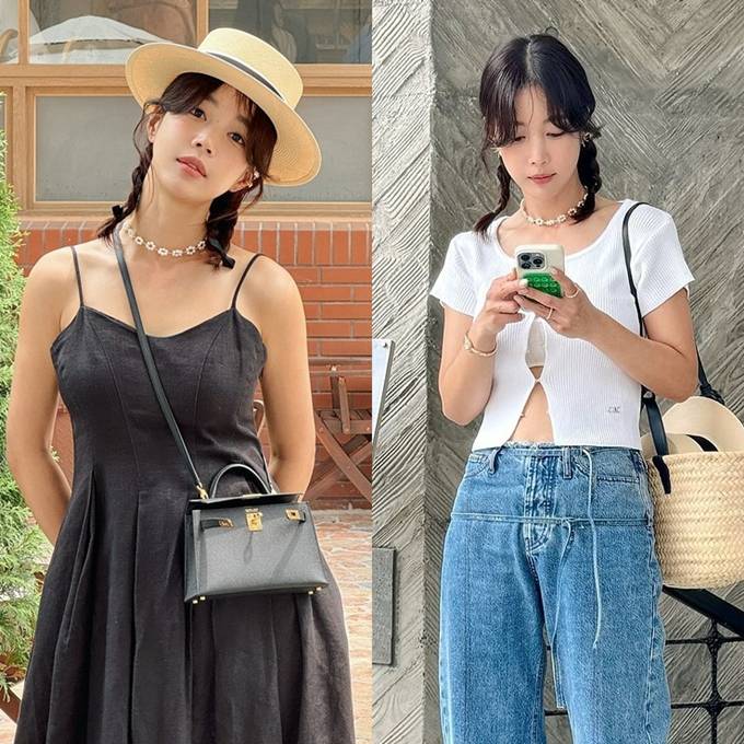  기은세, 올 여름 초커에 푹!...초커로 완성한 '끈나시 vs 골지톱' 핫섬머룩