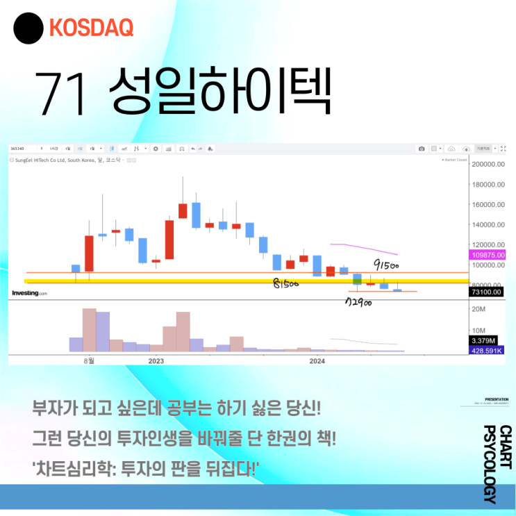  코스닥 71위 성일하이텍 주가 전망 - 추가하락을 막아야! 확실한 반등 뉴스 보고 대응해야!  2024년 3분기