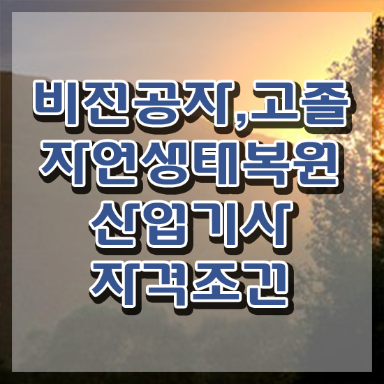  자연생태복원산업기사 응시자격 온라인 수업으로 15주만에 성공한 비법