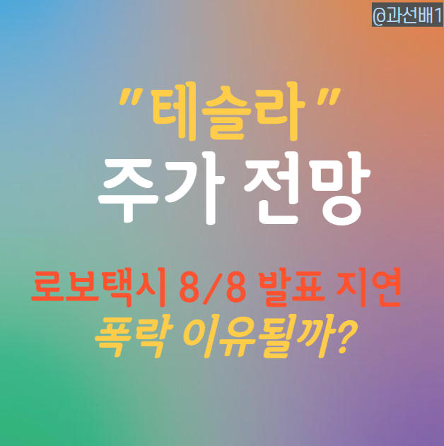  테슬라 - 로보택시 발표 지연 주가 하락