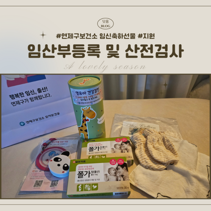  [임신-6] 5주차 연제구 보건소 임산부등록 산전검사 임산부혜택 및 선물 임산부배찌 수령