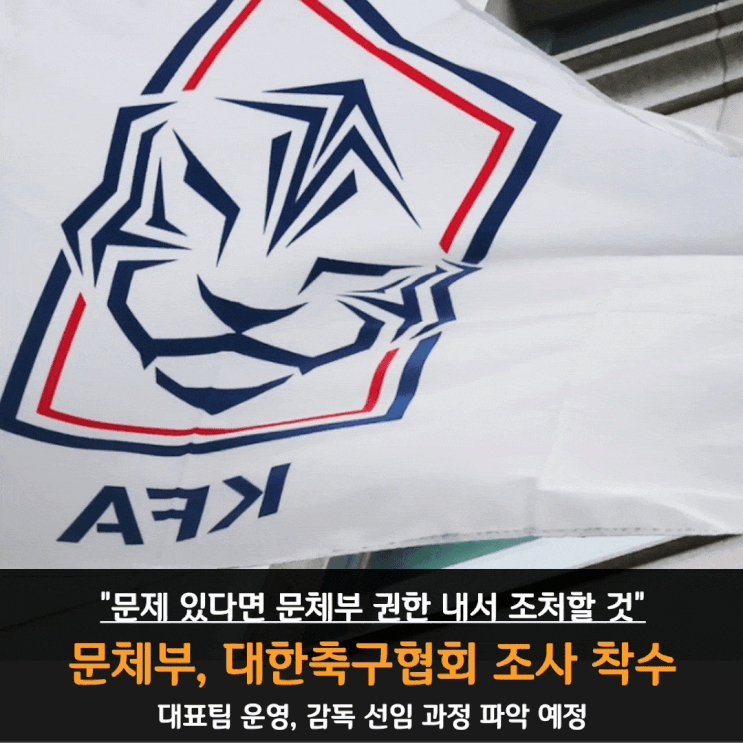 <b>문체부</b>, 대한<b>축구협회</b> 조사 착수-대표팀 운영, <b>감독</b> 선임 과정... 