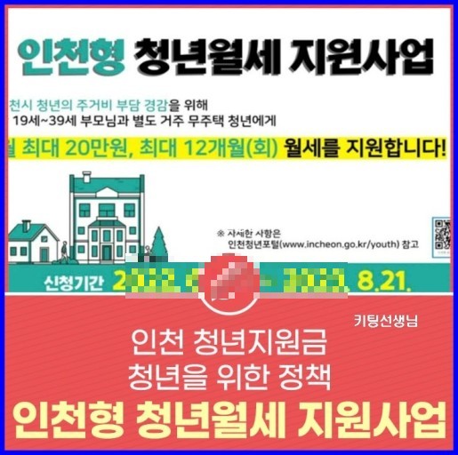  인천시 청년월세 지원대상 부터 신청방법 까지