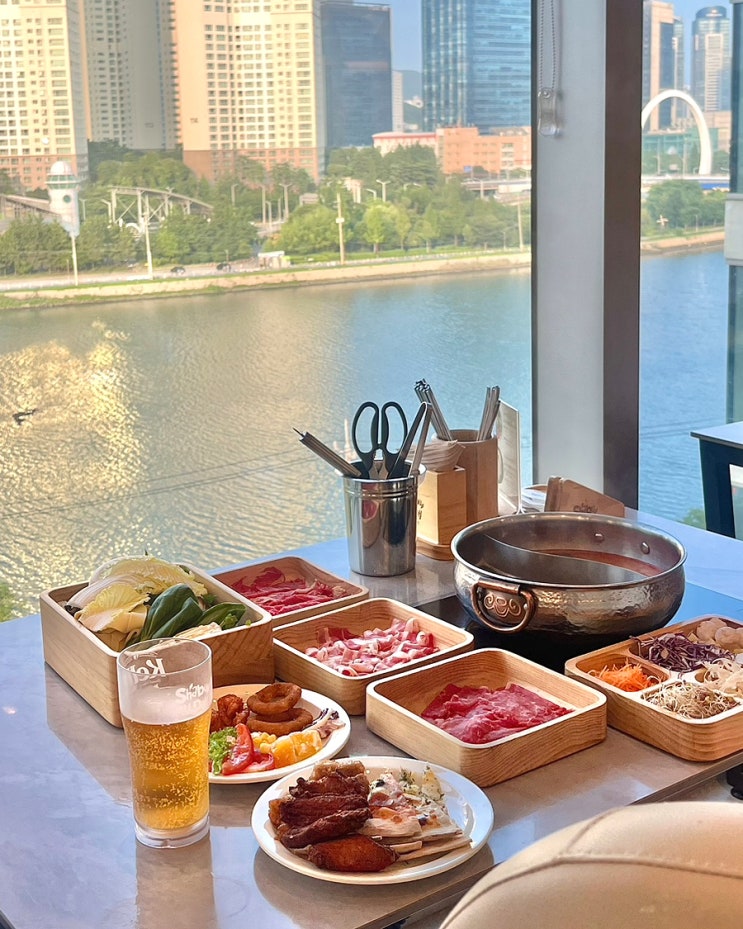  부산 신세계백화점 맛집 ‘샤브올데이 수영점‘ 무한리필 샤브샤브 수영강뷰 식당 예약 주차 가격 센텀 가족외식 데이트