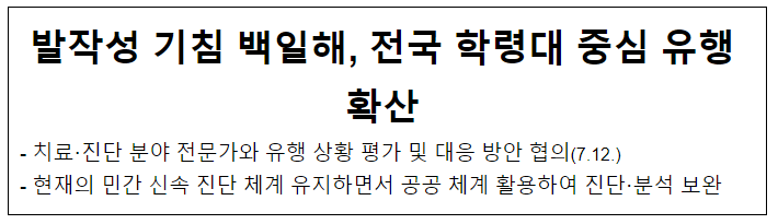 발작성 기침 백일해, 전국 학령대 중심 유행 확산(7.15.월) 발작성 기침 백일해, 전국 학령대 중심 유행 확산(7.15.월)