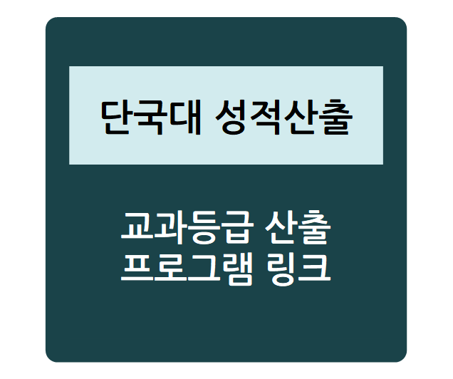  대학별 수시 성적 산출 - 단국대학교(학생부교과), 내신등급컷, 수시등급, 정시등급, 내신성적계산기