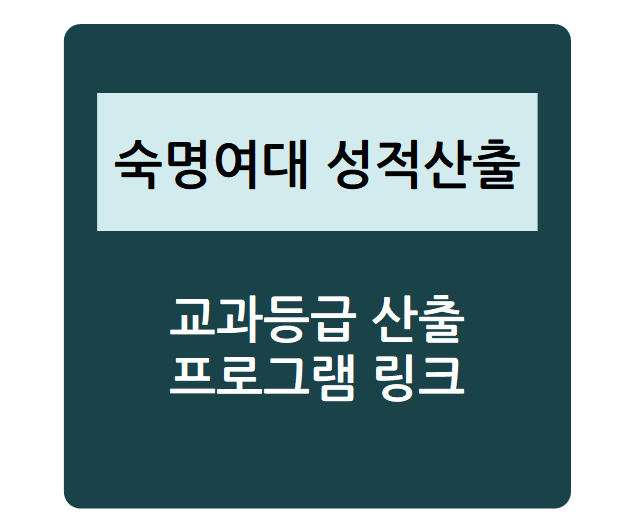 대학별 수시 성적 산출 - 숙명여자대학교(학생부종합, 학생부교과 지역균형선발), 내신등급컷, 수시등급, 정시등급, 내신성적계산기