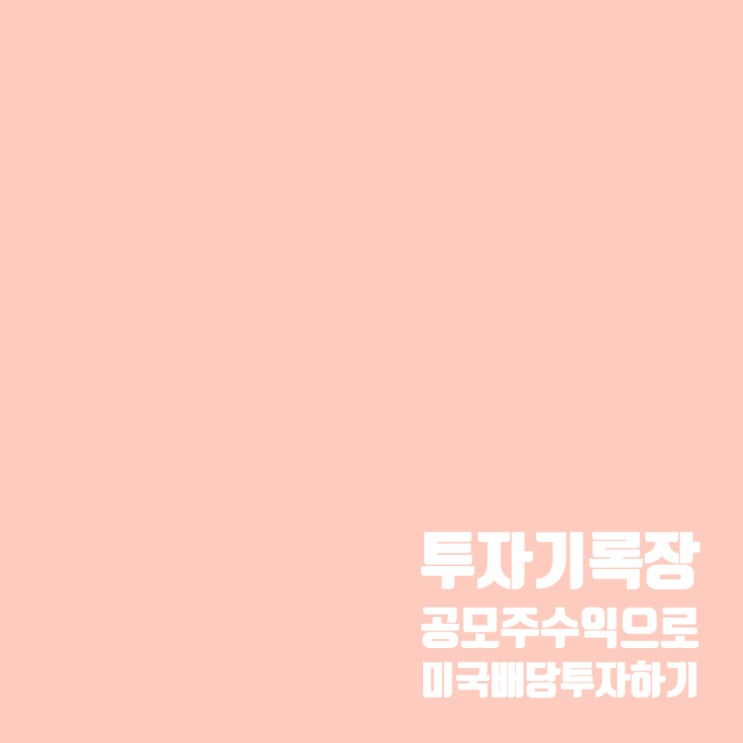  공모주 투자 수익으로 미국 배당주 매수하기