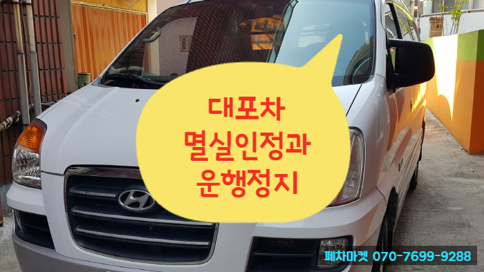  대포차 멸실인정과 운행정지